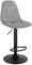 Lestarain Barhocker, Tresenhocker, Bistrohocker, Design-Hocker mit Rückenlehne, höhenverstellbar, 360° Drehhocker, Barstuhl mit Samtbezug, aus Metall, Sitzhöhe 60-81 cm, hellgrau, LBAI64002-1
