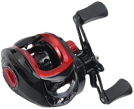 Carrete de Baitcasting de Metal, Funcionamiento Ligero y Suave con Carrete Largo Fundido para Pesca en Agua Dulce y Salada (Mano Derecha)