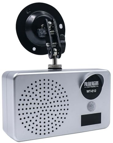 E12 Outdoor IP43 Waterproof Motion Activated Voice Prompt Siren Alarm Solar Infrared Motion Detector 100dB Security Anti-Theft Alarm with USB Replacement Sound