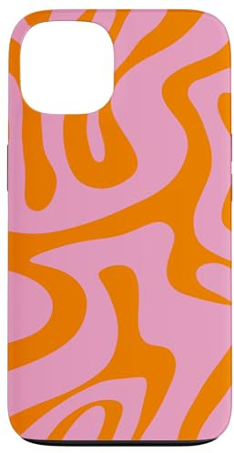 Rosa und Orange Liquid Swirl Abstraktes ästhetisches Muster Hülle für iPhone 13