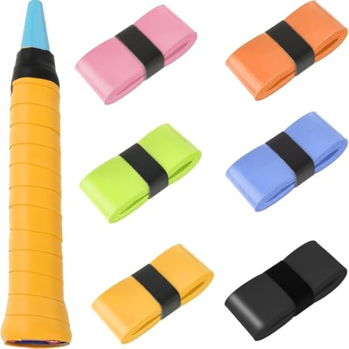 FMYODWU 6 Piezas Cinta Antideslizante, Cinta para Raquetas de Tenis, Cinta para Raquetas de Badminton, Absorbente Antideslizante, Para Raquetas de Tenis o Padel, 6 Colores