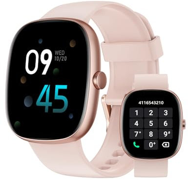 HUAKUA Smartwatch Damen Herren mit Telefonfunktion,1,85 Smartwatch mit 100+Sportmodi Fitnessuhr mit Pulsuhr Schlafmonitor SpO2 Schrittzähler Fitness Tracker IP68 Wasserdicht für Android iOS Handy