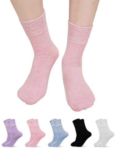 ZFSOCK Chaussettes Femme en Coton Peigné: Bord Doux Non Serré Pointe Sans Couture Design Classique Basique –Chaussette de Sport Talon & Pointe Renforcés – Pour Étudiantes & Urbaines, 36-41 Unie