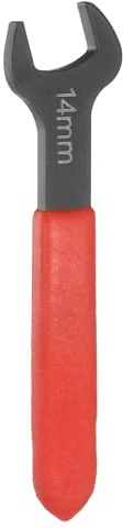 QUARKZMAN 14mm Llave Universal de Boca Fija Simple, 15 Grados Ángulo Llave Métrica Plana U Cabeza Mango Rojo Acero Carbono para Reparación Automotriz Muebles Ensamblaje Construcción Hogar