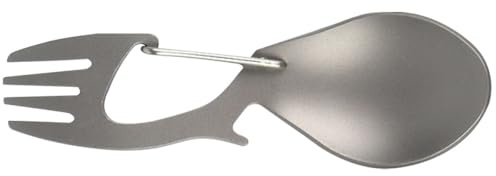 GLEAVI Cuillère-Fourchette Multifonction en Titane Spork Léger et Compact Ouvre-Bouteille Intégré Ustensile de Camping Portable pour Randonnée et Pique-Niques Matériau Anti-Corrosion