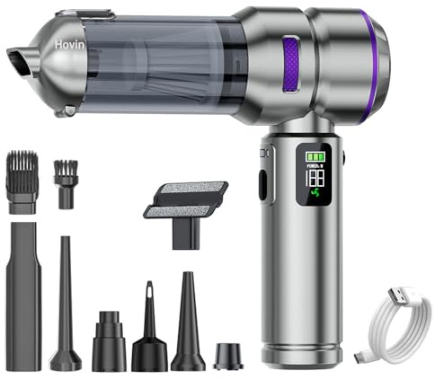 Aspirapolvere a Mano – 24000pa Mini Aspirapolvere Senza Fili per Auto, Forte, per PC, Casa, Cucina, Fessure, Angoli, Aspiratore a Mano, Può Servire Come Pompa ad Aria e Soffiatore di Polvere,6000mAh