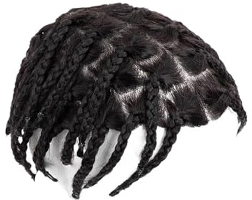 Uso Masculino Sistema de Cabello Humano Trenzado Crochet for Hombre, postizo, Trenzas, tupé for Cabeza de Peluca