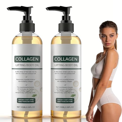 Collagen Lifting Body Oil for Collagen Oil for Firming Skin, Magical Firming Body Oil, Nourishing Full-Body Anti-Aging Massage Oil, Suitable for Daily Skin Care Use for All Age Groups.100ML (2PC)