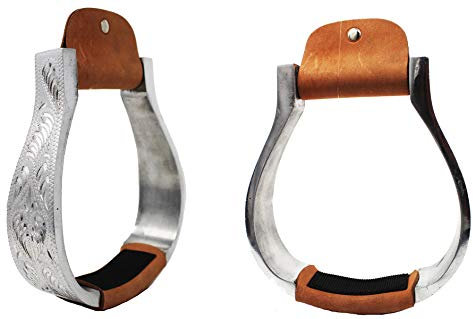 Horse Saddle Stirrups Western Saddle Aluminium Engraved Oxbow Stirrups 51183