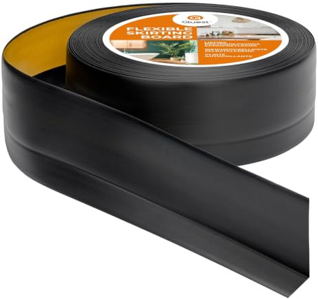 Quest Sockellist PVC mjuk självhäftande 50x20mm – svart, 15 m