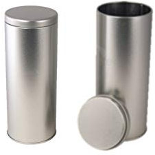 2x runde Kaffeepaddose/Vorratsdose, luftdicht aus Metall