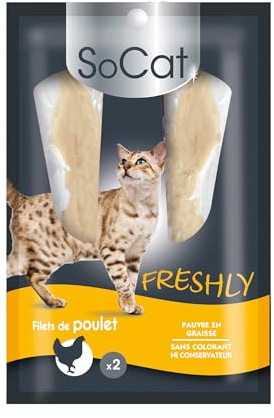 Riga Socat Freshly Friandise pour Chat Filet de Poulet 2 Pièces Friandise pour Chat 1 Unité