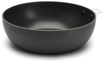 DE BUYER - Sauteuse bombée antiadhésive CHOC INTENSE TWISTY amovible en aluminium - Diamètre 28 cm -, Gris