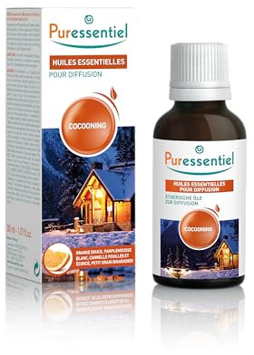 Puressentiel - Cocooning - Miscela Oli Essenziali per Diffusione - Atmosfera Calorosa e Confortevole - con 6 Oli Essenziali OEBBD - 100% Puri e Naturali - Vegan e Cruelty Free - 30 ml