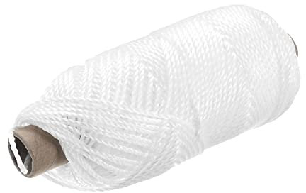 sourcing map Torcida Albañil Línea Nylon Cordel Cuerda Cordón Blanco 100M/109 Yardas 3mm Diámetro para Redes, Paisajismo, Hogar Mejora, Bricolaje Proyecto, Artesanía, Albañilería
