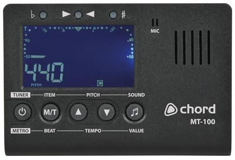 Chord | Digital Metronome & Tuner All in One with Visual Pendulum & Audilble Click Ukulele Tuner Electric Guitar Tuner Acoustic Guitar Tuner Bass Guitar Tuner Violin Tuning and Chromatic