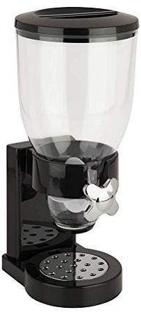 Distributeur de nourriture sèche - Distributeur de céréales pour aliments secs, bonbons, riz, pépites de chocolat, avoine, grains (noir)