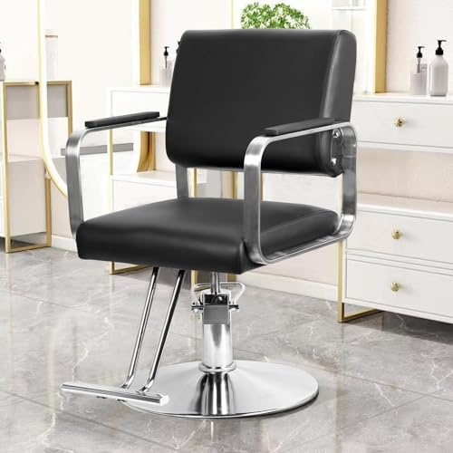 Chaise de salon de coiffure, chaise de barbier hydraulique, pivotante à 360 degrés, équipement de beauté, chaise de coiffure robuste avec hauteur réglable pour coiffeur femme homme charge maximale 150