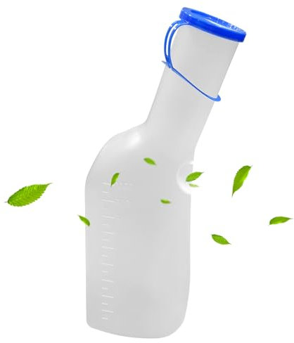 Omevett 1L Urine Bottles Male Portable Urinal Bottles for Men Pee Bottle for Mens Urine Bottles Spill Proof Urination Bottles with Lid Male Urine Bottles Non Spill for Travel, Urine Collection