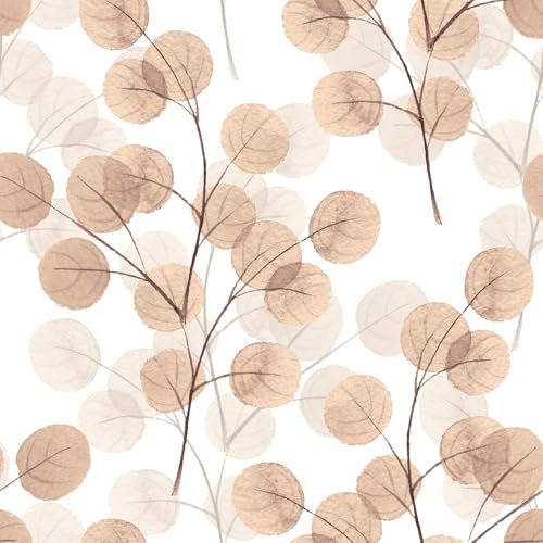 Yullpaper Tapete Blumen Blätter Selbstklebend Vintage Klebefolie Muster Orange Rosa für Möbel Wand Tapeten Folie für Küchenschränke Tapete Rosa Schlafzimme Möbelfolie Selbstklebend 44.5cm x 300cm