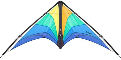 HQ Design - Breezo Lenkdrachen Zweileiner Flugdrachen Allround Drachen für Kinder und Erwachsene ab 12 Jahre 82x170cm inkl. 50kp Dyneemaschnüre 2x25m+Schlaufen 2-6 Bft (Freeze)