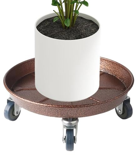 ycezw Rulli per piante con ruote, ruote per piante, base in metallo, supporto per vasi da fiori, per interni ed esterni