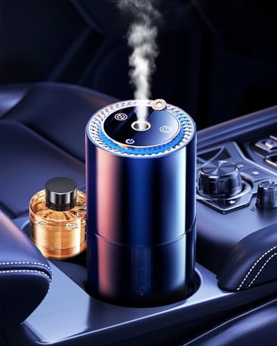 150ml Large Capacity Car Air Freshener Electric Diffuser, 150ml Perfumes (Colognee), Ultrasonic Atomizer, Intelligent 3 Modes, Auto ON/OFF, Rechargeable Battery, Car Fragrance Lasts 6 Months YB-190