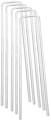 Toyvian 50piezas Estacas Metálicas para Césped Clavos Galvanizados Fijación del Suelo Unidades para Jardinería y