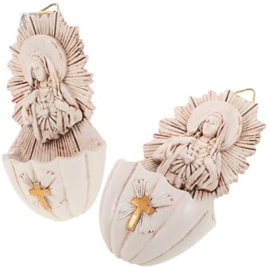 KUKUUU Lot de 2 Statues murales de bénitiers catholiques for décoration de Salon