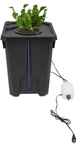 LIUWOPA Kit de système de culture hydroponique, seau de culture en eau profonde de 21,8 litres, système de recirculation goutte à goutte avec pompe à air, tuyau et galets d'argile pour légumes à