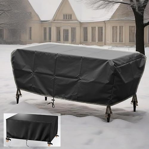 AJALGZ Copertura per mobili da giardino 80x50x50cm/LxWxH copertura per tavolo da esterno in Tessuto Oxford 420D, per esterni, patio, divano, set da pranzo, Nero,