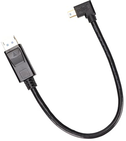 BONKZEBU 8K DisplayPort Till Mini DisplayPort Adapter High Definition 8K 60Hz 4K144Hz Mini Converter för Odyssey G7 Black (90 grader högerböjd)