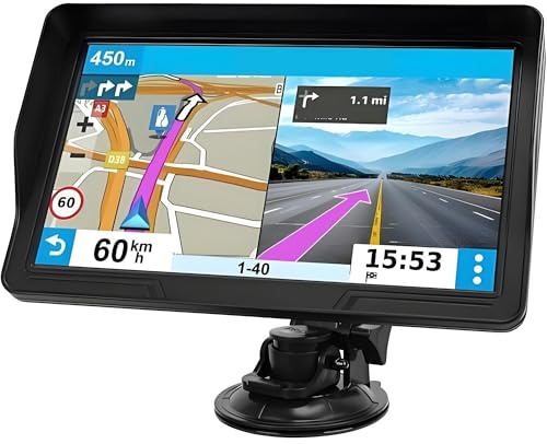yinung Car GPS Navigation GPS Navigator for Car for Truck RV,9 inch Touch Screen Latest Map,Real Voice Spoken Turn-by-Turn Direction Reminding