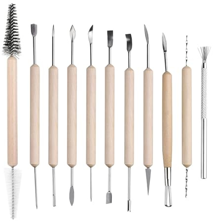 11 Outils Poterie Bois Argile Sculpture Ceramique Modelage Debutants