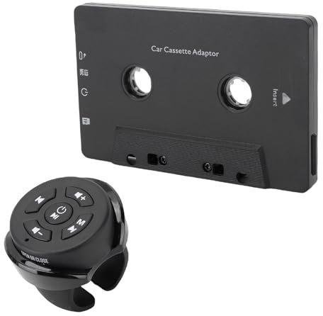 Blaihild Bluetooth-kassettadapter Trådlös Bilkassett Till Aux-adapter Kassett Till Bluetooth-adapter med Rattfjärrkontroll 5.4 för Telefonsamtal MP3-spelare och Minneskort