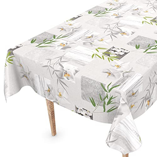 Tischdecke abwaschbar Wachstuch Wachstuchtischdecke 100 x 140cm Schnittkante Orchidee Spa pflegeleicht