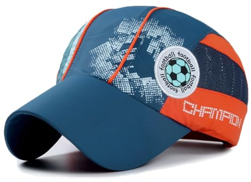 ITODA Kids Quick Dry Cap Anti UV Baseball Cap Football Caps Sun Protection Outdoor Sports Hat Lightweight Sun Hat Boys Girls Peaked Caps for 3-8 Year Old Dark Blue