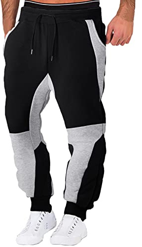 Kobilee Pantaloni Palestra Uomo Fitness Casual Eleganti Pantaloni Tuta con Tasche Bodybuilding Elasticizzati Abbigliamento Slim Fit Cotone Felpati Pantaloni Sportivi Pantaloni Running Jogging Leggero