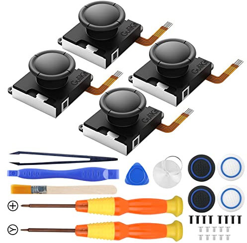 Gulikit Hall-Effekt Sense Joystick Ersatz für JoyCon (No Drift), linker/rechter Joystick Joy Con Controller Reparaturset Zubehör für Switch/Switch OLED/Switch Lite (2 Paar)