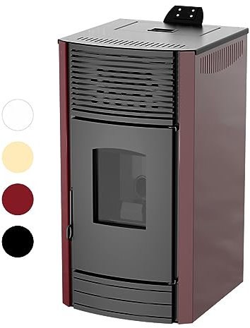 Robin Wood- Enya Air Pelletofen Luftgeführt [8 KW, 10 KW, 12 KW] Energieeffizienzklasse A+ | Pelletheizung, Pelletkamin, Heizung, Kaminofen, Ofen (8 KW, Weiß)