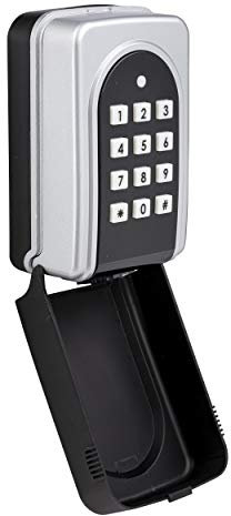 ONVAYA® Caja fuerte electrónica para llaves con código numérico ajustable individualmente, montaje en pared, carcasa de metal resistente a la intemperie para interior y exterior, código maestro