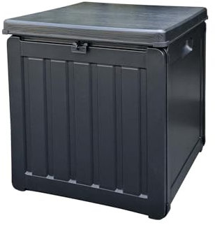 GARDIUN Baule in resina per esterno Soften Small 42,8 x 42,8 x 46,4 cm, capacità 76 l, nastro di fissaggio per coperchio e maniglie laterali