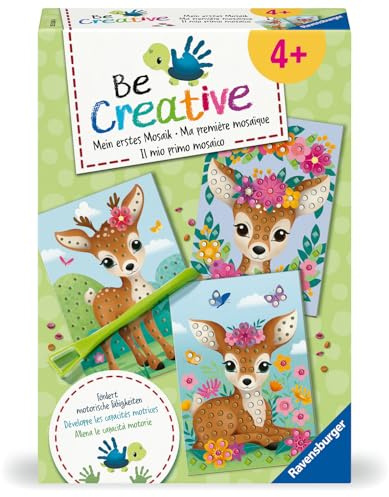 Ravensburger BeCreative Mosaic My Bambi - Bastelset für Kinder ab 4 Jahren, Mosaikbilder basteln für Mädchen und Jungen - 25534 - Geburtstagsgeschenke, Deko selber basteln