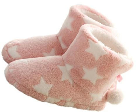 DEARMAMY Stivaletto Donna Invernale Con Motivo Stelle Morbido Caldo Suola Antiscivolo Per Interni Ed Esterni Pantofole Eleganti e Accoglienti