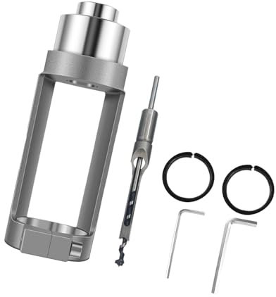 Milageto Feste Halterung für Vierkantlochbohrer mit Bitaufsatz, Zubehör für Holzbearbeitungswerkzeuge für elektrische Handbohrmaschinen, 10-mm-bohrer