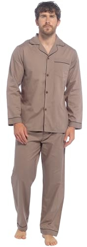 Lora Dora Mens Traditional Pyjamas Mocha M