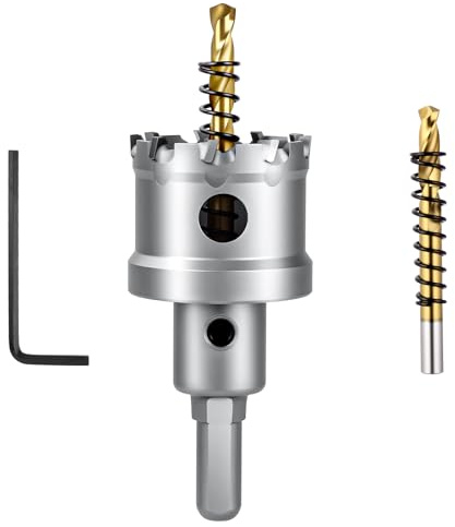 Flintronic Seghe a Tazza in Carburo, 35mm Taglierina per Fori in Carburo TCT Heavy Duty, con 2 Punte per Trapano Pilota in Titanio, per Lamiera di Acciaio Inossidabile, Metallo, Lega, Ferro, Legno