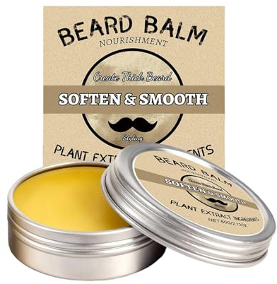 Crema para barba, 60 g, acondicionador de barba para bigote y barba, cuidado de barba no graso, con plastificante para ducha, salón y viajes