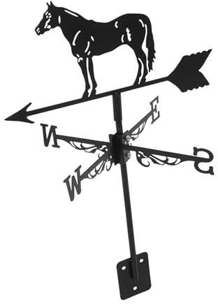 Veletas para Exteriores,Veleta con Forma de Gallo,termómetro,indicador Viento Techo,cobertizos y Adornos Aire Exterior.