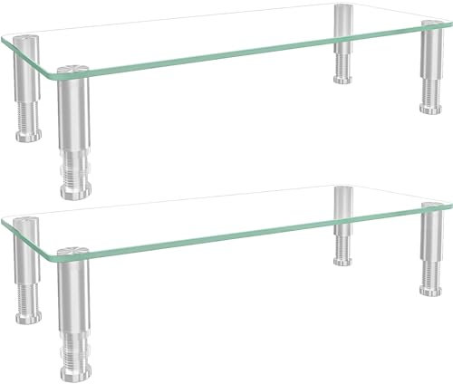 Hemudu 2-Teiliges PC-Monitor Ständer mit höhenverstellbarem Multimedia-Tischständer für FlachLCD-LED-TV, Laptop / Xbox one, HD01T-201P